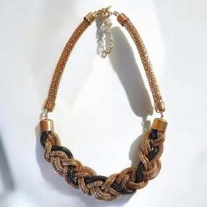 Avenue Gold Braided Knot Statement Necklace